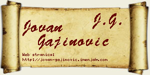 Jovan Gajinović vizit kartica